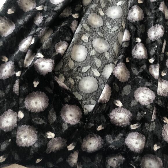 Vintage Guess velvet black gray floral sleeveless A-line dress large - Picture 6 of 7